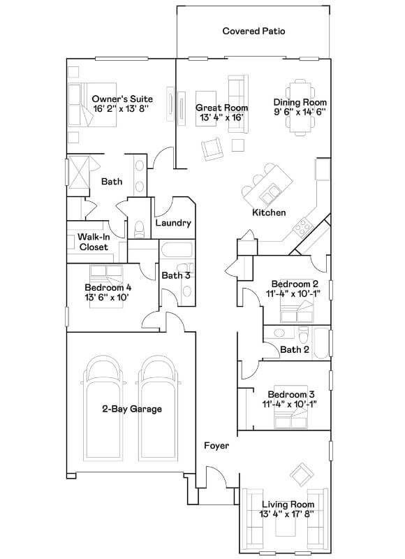 Lennar Blossom Rock Sage-4022 Floor Plan.