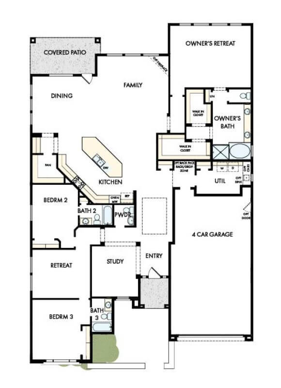 David Weekley Blossom Rock Minor-A355 Floor Plan.