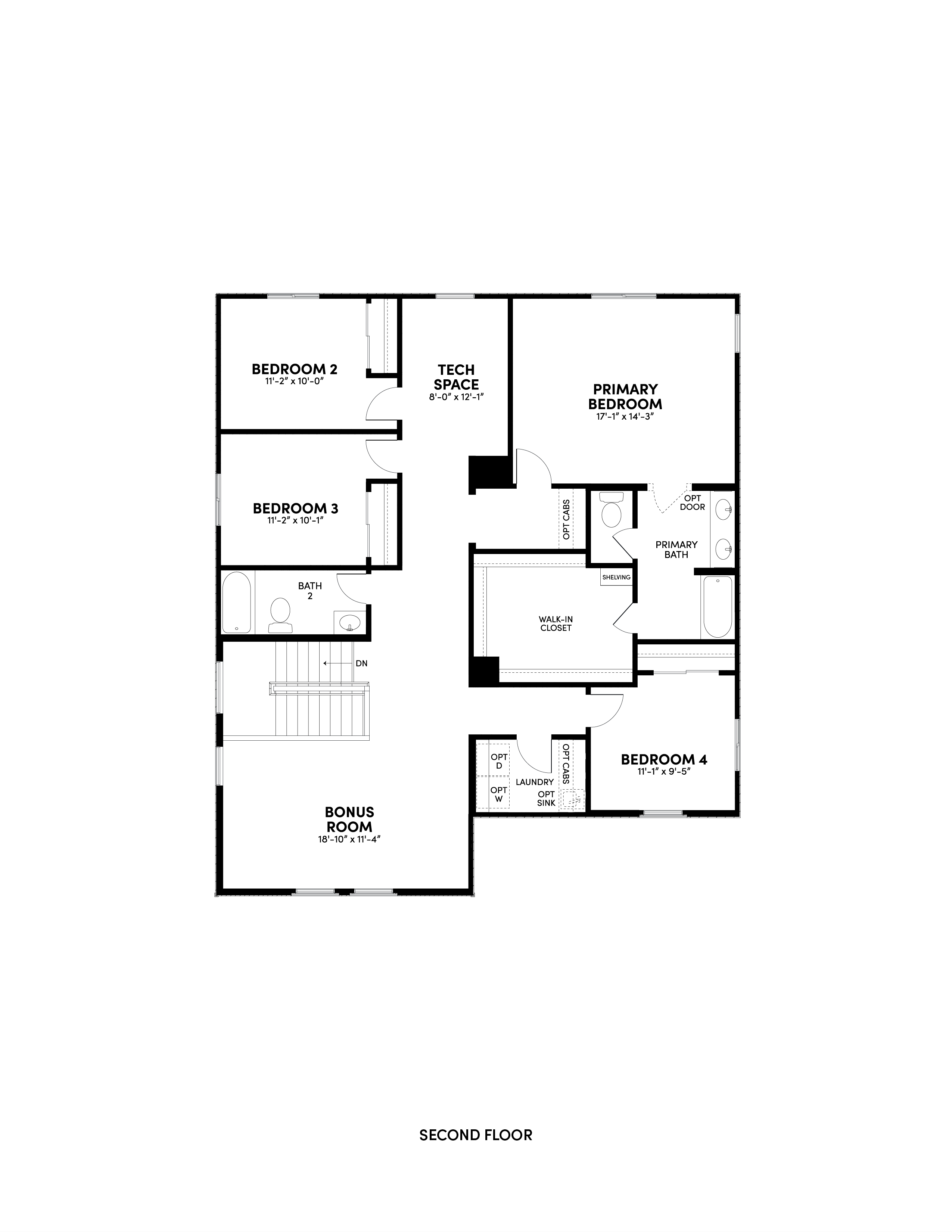 Brookfield Residential Blossom Rock Laurel Heritage Floor Plan Second Floor.